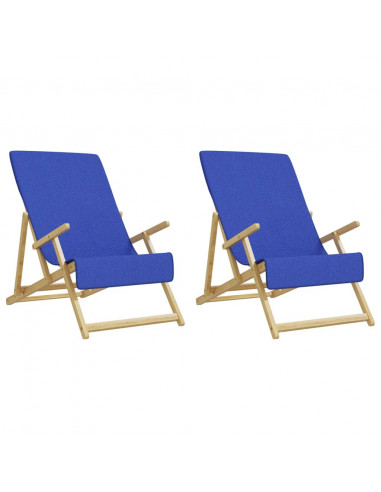 Asciugamani da Spiaggia 2pz Blu Reale 60x135 cm Tessuto 400 GSM