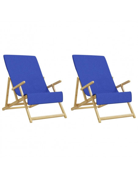 Asciugamani da Spiaggia 2pz Blu Reale 60x135 cm Tessuto 400 GSM