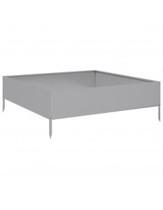 Fioriera Rialzata da Giardino 100x100x33,5cm in Acciaio Zincato