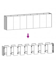 Fioriera Rialzata da Giardino 280x40x80 cm in Acciaio Corten