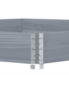 Fioriera Rialzata Esagonale Grigia 160x160cm Legno di Pino