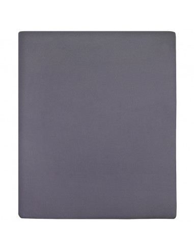 Lenzuola con Angoli Jersey 2 pz Antracite 180x200 cm Cotone