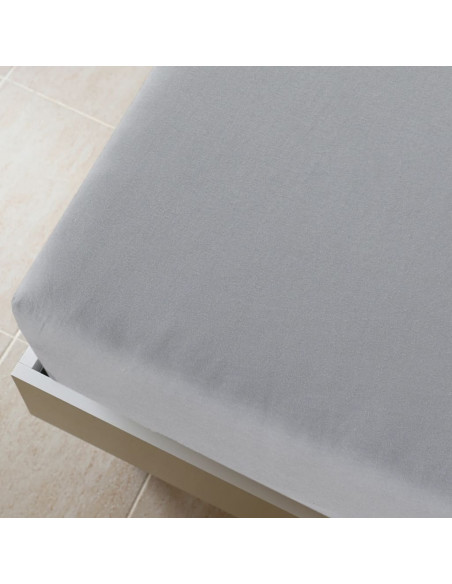 Lenzuolo con Angoli Jersey Grigio 90x200 cm Cotone