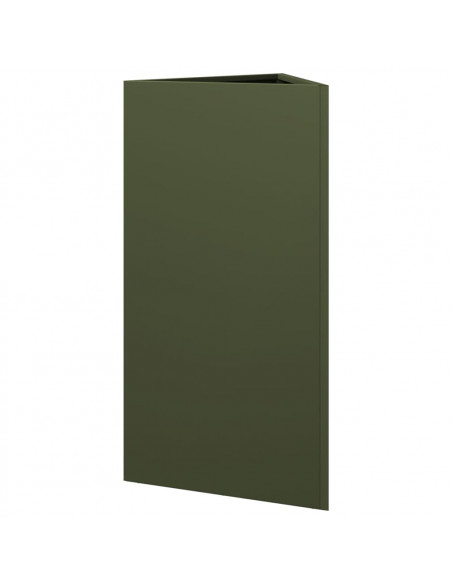 Fioriera Verde Oliva Triangolare 40x34,5x70 cm in Acciaio