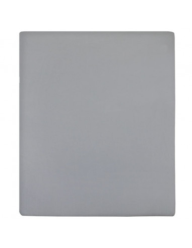 Lenzuola con Angoli Jersey 2pz Grigio 160x200 cm Cotone