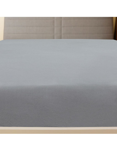 Lenzuola con Angoli Jersey 2pz Grigio 160x200 cm Cotone