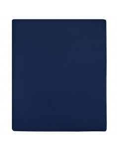 Lenzuolo con Angoli Jersey Blu Marino 90x200 cm Cotone 2