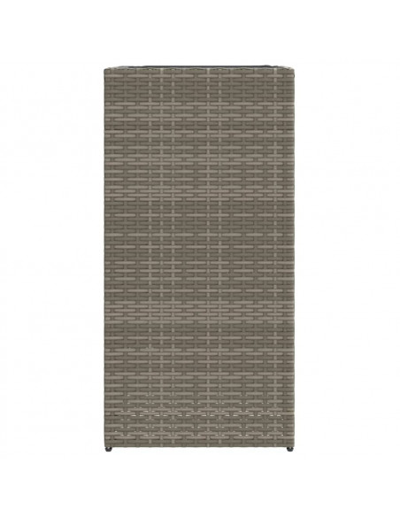 Fioriere da Giardino 2 pz Grigie 40x40x80 cm in Polyrattan