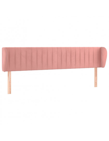 Testiera ad Orecchio Rosa 183x23x78/88 cm in Velluto