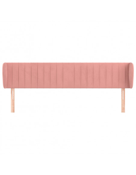 Testiera ad Orecchio Rosa 183x23x78/88 cm in Velluto