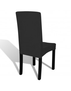 Fodera Elastica per Sedie 4 pz Nero