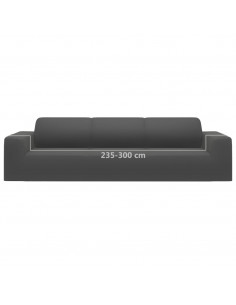 Fodera Elasticizzata Divano 4 Posti Jersey Poliestere Antracite