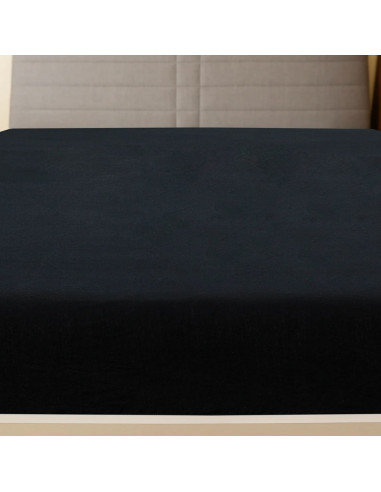 Lenzuolo con Angoli Jersey Nero 180x200 cm Cotone