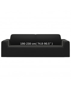 Fodera Elasticizzata per Divano 3 Posti Jersey Poliestere Nero