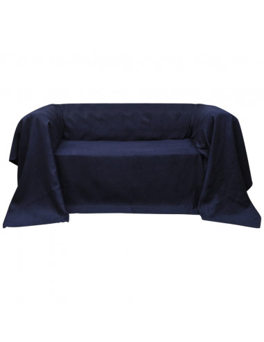 Fodera per divano in micro-camoscio blu marino 210 x 280 cm