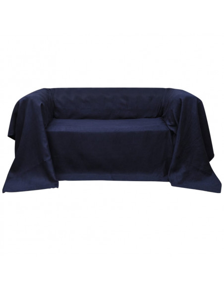 Fodera per divano in micro-camoscio blu marino 210 x 280 cm