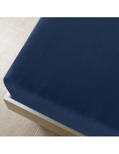 Lenzuola con Angoli Jersey 2pz Blu Marino 100x200 cm Cotone