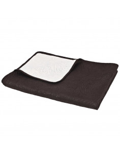 Copriletto Double-Face Trapuntato 170x210 cm Crema e Marrone 2