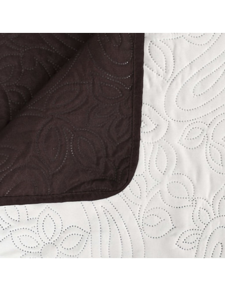 Copriletto Double-Face Trapuntato 170x210 cm Crema e Marrone