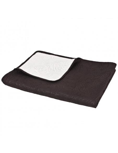 Copriletto Double-Face Trapuntato 230x260 cm Crema e Marrone
