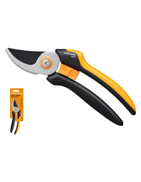 Forbice potatura Fiskars 1057164 SOLID P341 Bypass Nero e Arancio Nero