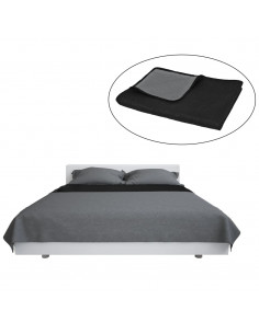 Copriletto Double-Face Trapuntato 230x260 cm Grigio e Nero 2