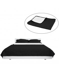 Copriletto Double-Face Trapuntato 230x260 cm Nero e Bianco 2