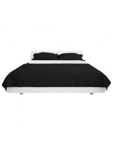 Copriletto Double-Face Trapuntato 230x260 cm Nero e Bianco