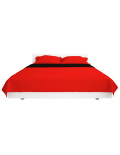 Copriletto Double-Face Trapuntato Rosso e Nero 230x260 cm 2