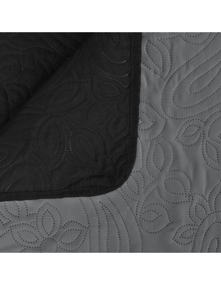 Copriletto Double-Face Trapuntato 220x240 cm Grigio e Nero