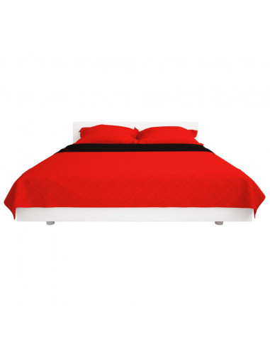 Copriletto Double-Face Trapuntato Nero e Bianco 220x240 cm