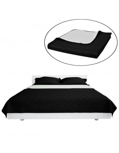 Copriletto Reversibile Nero/Bianco 220 x 240 cm