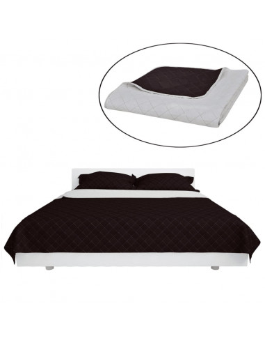 Copriletto Reversibile Beige/Marrone 220 x 240 cm