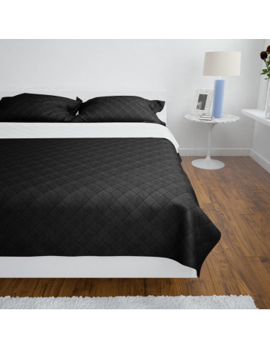 Copriletto Trapuntato a Doppia Faccia Nero/Bianco 170 x 210