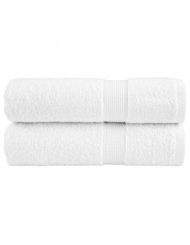 Asciugamani da Doccia 2 pz Bianchi 70x140 cm 600gsm 100% Cotone