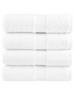 Asciugamani Ospiti 4 pz Bianchi 30x50 cm 600gsm 100% Cotone 2