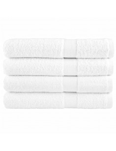 Asciugamani per Sauna 4 pz Bianchi 80x200cm 600gsm 100% Cotone 2