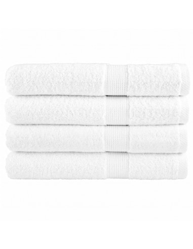 Asciugamani per Sauna 4 pz Bianchi 80x200cm 600gsm 100% Cotone
