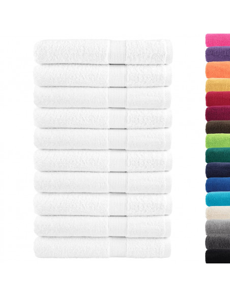 Asciugamani da Bagno 10 pz Bianchi 100x200cm 600gsm 100% Cotone