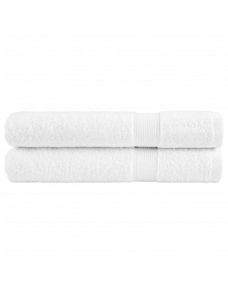 Asciugamani Premium 2 pz Bianchi 100x200cm 600gsm 100% Cotone
