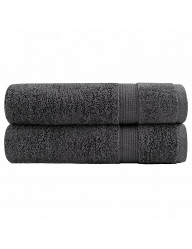 Asciugamani Premium 2 pz Antracite 50x100 cm 600gsm 100% Cotone