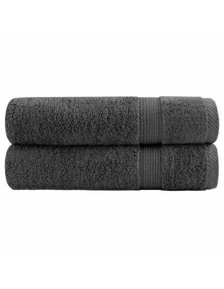 Asciugamani Premium 2 pz Antracite 50x100 cm 600gsm 100% Cotone