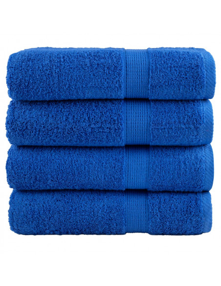 Asciugamani da Doccia 4 pz Blu 70x140 cm 600gsm 100% Cotone