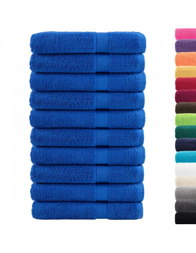 Asciugamani per Sauna 10 pz Blu 80x200cm 600gsm 100% Cotone