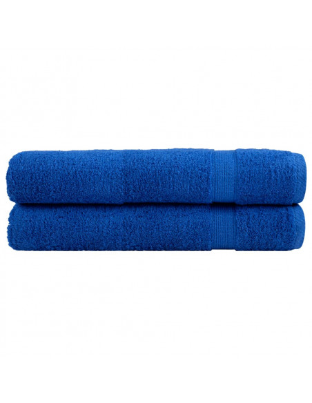 Asciugamani per Sauna 2 pz Blu 80x200cm 600gsm 100% Cotone