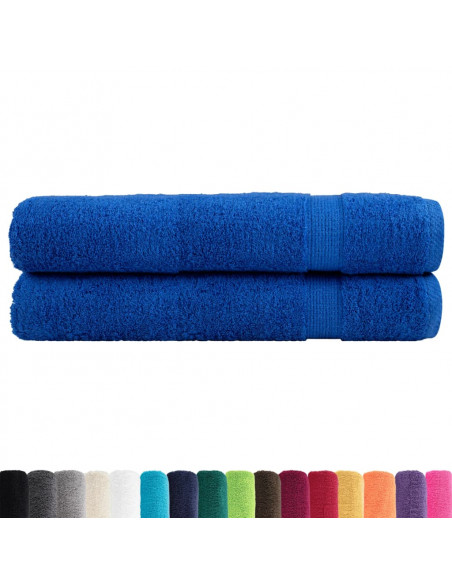 Asciugamani per Sauna 2 pz Blu 80x200cm 600gsm 100% Cotone