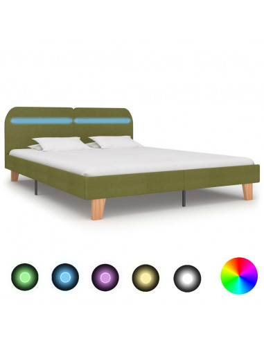 Giroletto con Luci LED Verde in Tessuto 180x200 cm