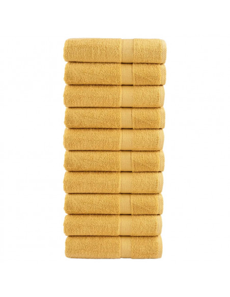 Asciugamani da Doccia 10 pz Oro 70x140 cm 600gsm 100% Cotone