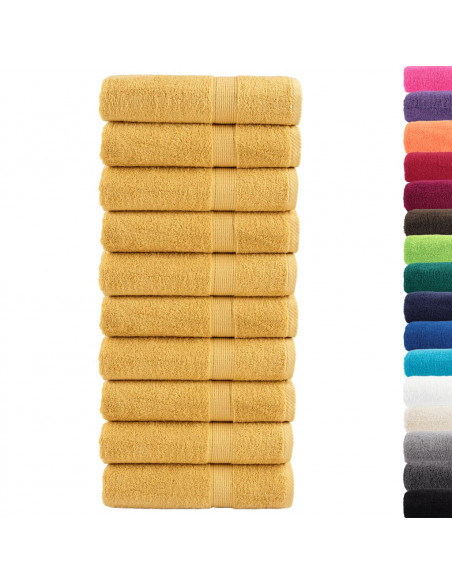 Asciugamani da Doccia 10 pz Oro 70x140 cm 600gsm 100% Cotone