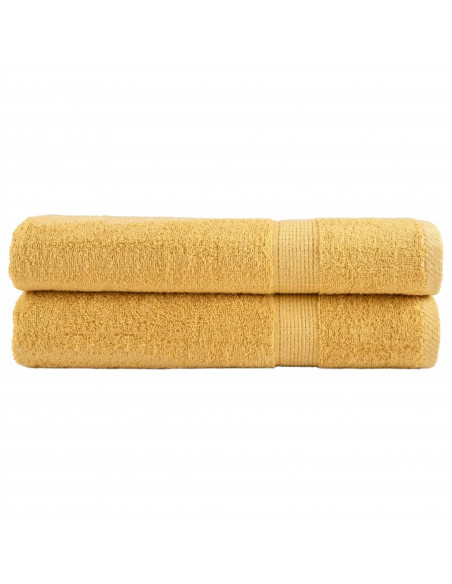 Asciugamani per Sauna 2 pz Oro 80x200cm 600gsm 100% Cotone